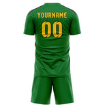 Custom Emerald Green Gold Soccer Set