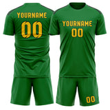 Custom Emerald Green Gold Soccer Set