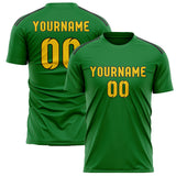 Custom Emerald Green Gold Soccer Jersey