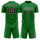 Custom Emerald Green Brown Soccer Set