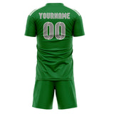 Custom Emerald Green Gray Soccer Set