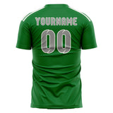 Custom Emerald Green Gray Soccer Jersey
