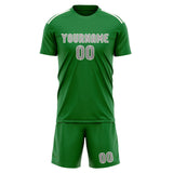 Custom Emerald Green Gray Soccer Set
