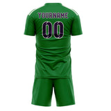 Custom Emerald Green Purple Soccer Set