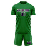 Custom Emerald Green Purple Soccer Set