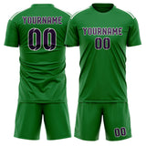 Custom Emerald Green Purple Soccer Set