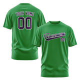 Custom Emerald Green Purple T-Shirt