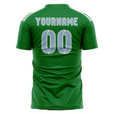 Custom Emerald Green Light Blue Soccer Jersey