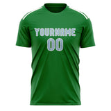 Custom Emerald Green Light Blue Soccer Jersey