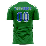 Custom Emerald Green Sky Blue Soccer Jersey
