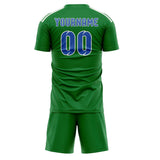 Custom Emerald Green Sky Blue Soccer Set