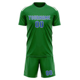 Custom Emerald Green Sky Blue Soccer Set