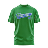 Custom Emerald Green Sky Blue T-Shirt