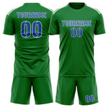 Custom Emerald Green Sky Blue Soccer Set