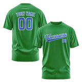 Custom Emerald Green Sky Blue T-Shirt