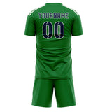 Custom Emerald Green Blue Soccer Set