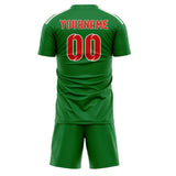 Custom Emerald Green Orange Red Soccer Set