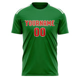 Custom Emerald Green Orange Red Soccer Jersey