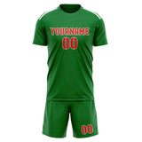 Custom Emerald Green Orange Red Soccer Set