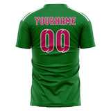 Custom Emerald Green Pink Soccer Jersey