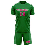 Custom Emerald Green Pink Soccer Set