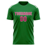 Custom Emerald Green Pink Soccer Jersey