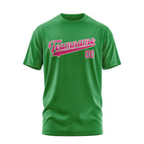 Custom Emerald Green Pink T-Shirt