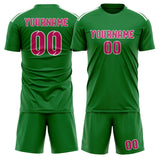 Custom Emerald Green Pink Soccer Set