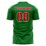 Custom Emerald Green Red Soccer Jersey