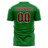 Custom Emerald Green Crimson Red Soccer Jersey