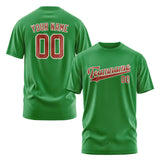 Custom Emerald Green Coral Red T-Shirt