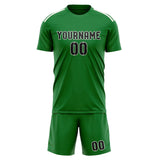Custom Emerald Green Black Soccer Set