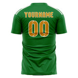 Custom Emerald Green Yellow Soccer Jersey
