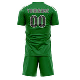 Custom Emerald Green Dark Grey Soccer Set