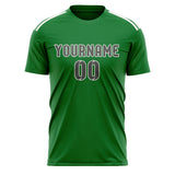 Custom Emerald Green Dark Grey Soccer Jersey