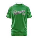 Custom Emerald Green Dark Grey T-Shirt
