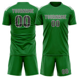 Custom Emerald Green Dark Grey Soccer Set