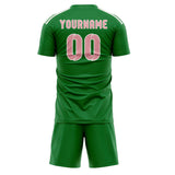 Custom Emerald Green Light Pink Soccer Set