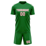 Custom Emerald Green Light Pink Soccer Set