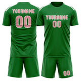 Custom Emerald Green Light Pink Soccer Set