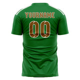 Custom Emerald Green Khaki Soccer Jersey