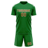 Custom Emerald Green Khaki Soccer Set