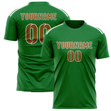 Custom Emerald Green Khaki Soccer Jersey