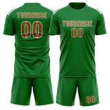 Custom Emerald Green Khaki Soccer Set