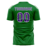 Custom Emerald Green Light Purple Soccer Jersey