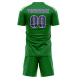 Custom Emerald Green Light Purple Soccer Set