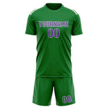 Custom Emerald Green Light Purple Soccer Set