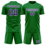 Custom Emerald Green Light Purple Soccer Set