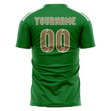 Custom Emerald Green Light Khaki Soccer Jersey