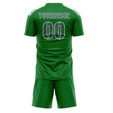 Custom Emerald Green Blue Green Soccer Set